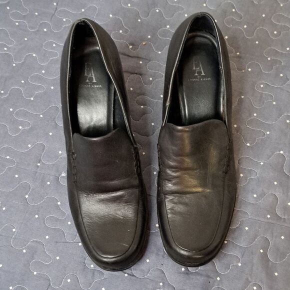 Etienne Aigner black heeled loafers size 8.5 - Picture 1 of 7